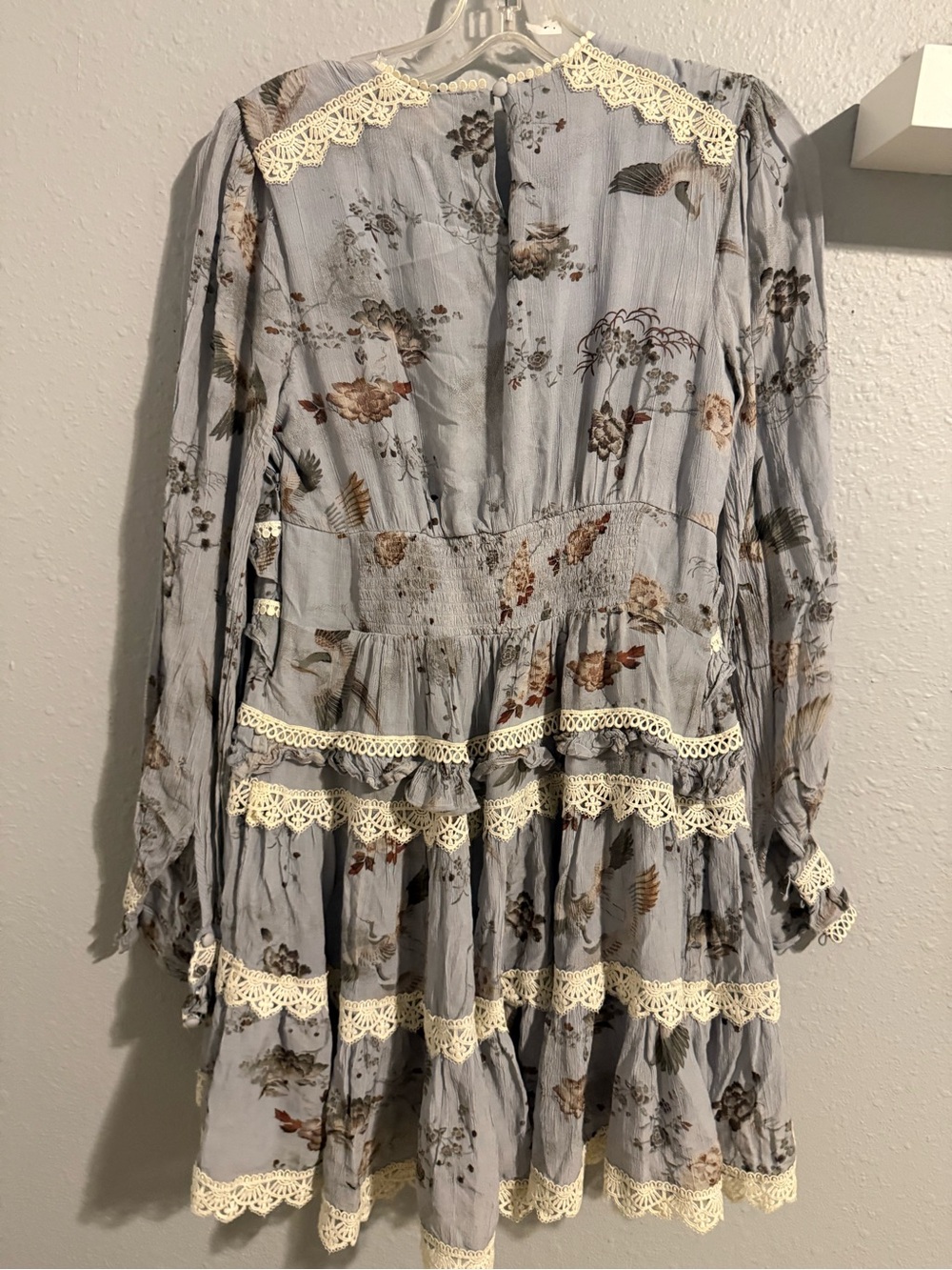 All Saints Zora Alessandra Lace Trim Floral Tiered Dress - Picture 6 of 9